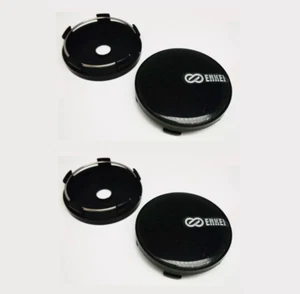 4Pcs 60mm suitable for Enkei Black Silver Alloy Wheel Center Caps Hub Rim Caps - Picture 1 of 5