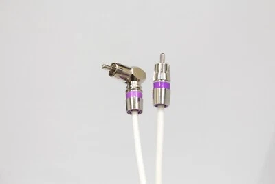 Mini Subwoofer cable lead - 90 degree - Super-shielded, Anti-Hum - Easy Conceal - Image 1 of 4