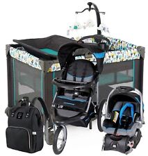 Newborn Baby Little Boy Combo Stroller With Car Seat Infant Playard Diaper Bag