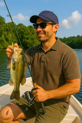Polo Cabeza de Pato Talla M Oliva con Rayas Rojas y Beige Hombre Manga Corta Foto 1 de 4