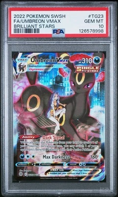 PSA 10 Umbreon VMAX TG23/TG30 Brilliant Stars FA Pokemon Card Trainer Gallery - Image 1 of 2