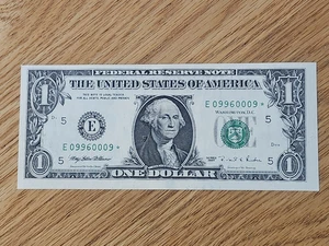 1995 $1 "STAR NOTE" RICHMOND DISTRICT UNC/GEM E09960009* - Picture 1 of 5