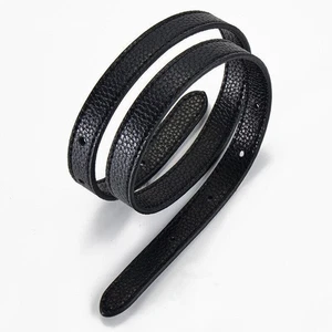 1 Pair Genuine Leather Black Shoulder Purse Handbag Bag Handle Strap 71cm - Picture 1 of 7