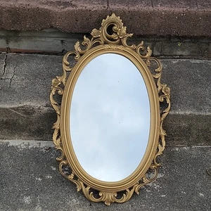Vintage Syroco 1969 Ornate Hollywood Regency Style #2314 Oval Wall Mirror 26x16” - Picture 1 of 9