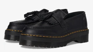 Herren 9 Damen 10 Dr. Martens Adrian Quad Leder Plateau Halbschuhe CL 01 Y schwarz - Bild 1 von 8