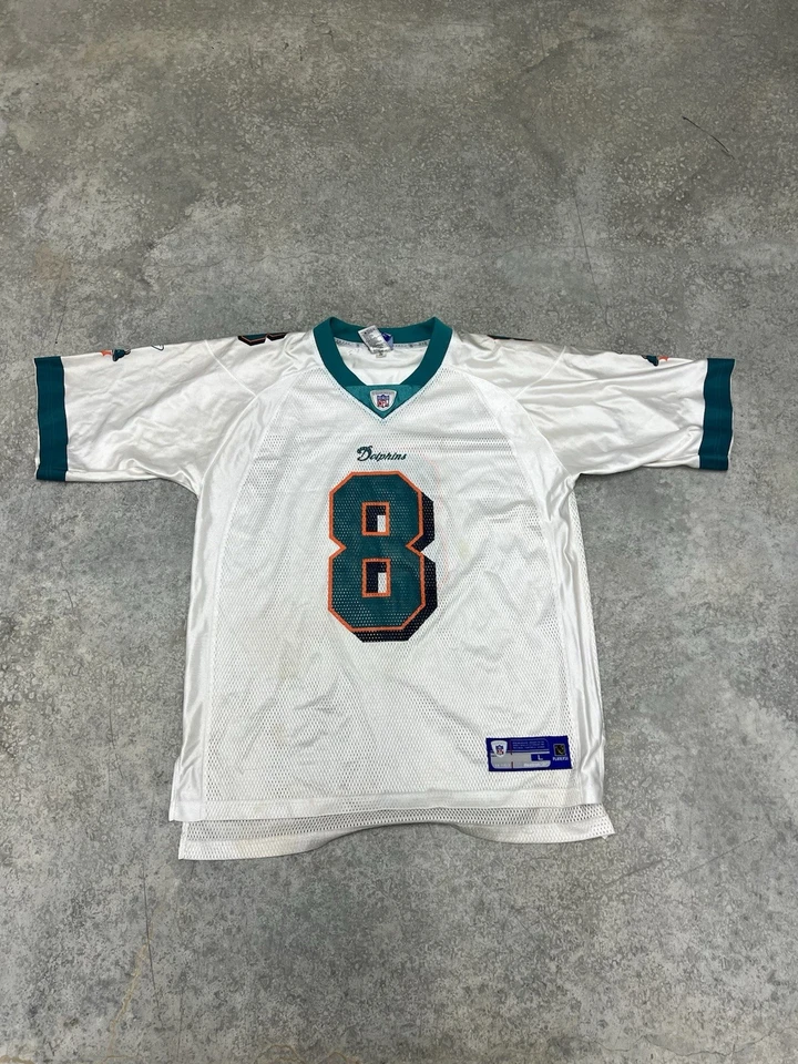 Camiseta deportiva vintage de los Miami Dolphins para hombre grande blanca Daunte Culpepper #8 NFL Reebok Foto 1 de 4
