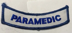 PARAMEDIC Lower Rocker Patch - Blue on White New Embroidered - Picture 1 of 1