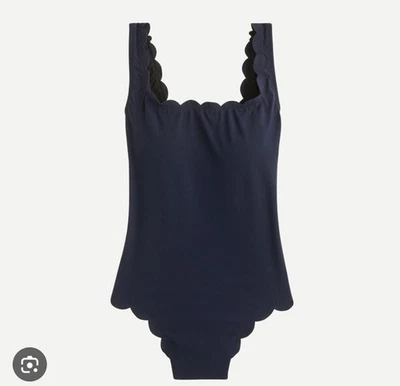 Traje de baño de una pieza J.Crew de piqué de vieira con espalda descubierta talla 10 negro para mujer playa Foto 1 de 4