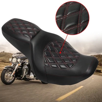 Driver Passenger Seat Two-up Low-Profile Cushion Fit For Harley Road King 97-06 Foto 1 de 4