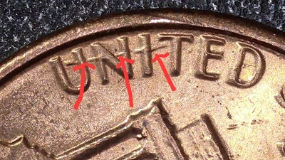 1982 D Small Date Lincoln Memorial Penny Multiple Errors Obverse +reverse  - Image 1 of 4
