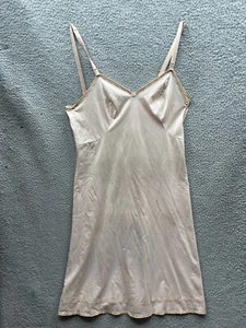 Vintage Olga 60’s Woman’s Short Slip Dress Small 34” Beige Nylon Read: - Picture 1 of 16