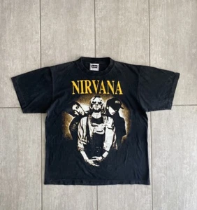 Nirvana Vintage T Shirt 90s Big Graphic Top Size Large Band Tee Single Stitch - Picture 1 of 15