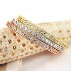 Gems Fashion Jewelry Casual Three Rings Rose Gold Silver Cubic Zirconia Crystal