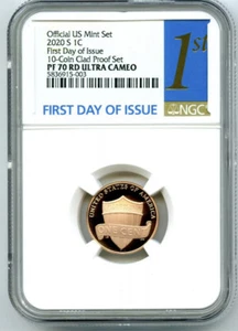 2020 S LINCOLN PENNY NGC PF70 RD UCAM FIRST DAY ISSUE PROOF CENT 1ST BLUE LABEL - Picture 1 of 2