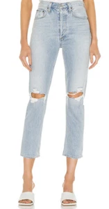 NWT Agolde Riley High Rise Straight Crop in Clear Skies Size 33 $198 - Picture 1 of 10