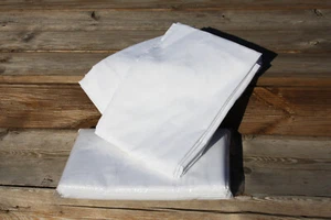 Betttuch Bettlaken 150x250 cm weiß ohne Gummizug aus 100% Baumwolle ca. 140g m² - Bild 1 von 1