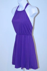 Vestido Halter ajustable con corbata ajustable púrpura cintura elástica y espalda abierta talla XS - Imagen 1 de 5