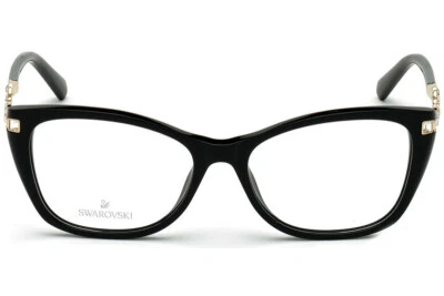 Swarovski SK5343 001 Black & Gold Cat Eyeglasses Frame 53-15-140 SW5239 RX 5343