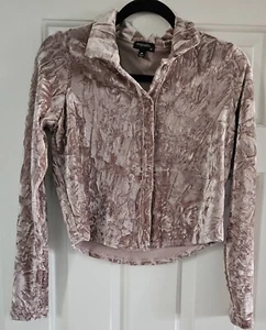 Originality, Champagne (pale mauve) , button down, velvet Top, Sz S NWT (34) - Picture 1 of 5