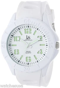 Joshua & Sons Men's White Dial Silicon Strap Watch JS-37-WT - Picture 1 of 1