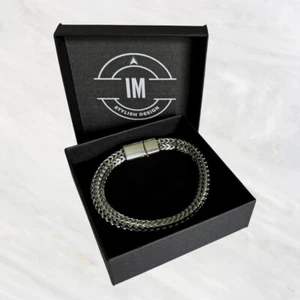 Bracelet with box Premium Stainless Steel Mens Braided Chain - Picture 1 of 4