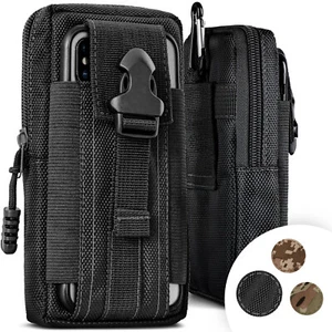 Mobile Phone Belt Pouch For Apple iPhone 15 Pro Max Nylon Belt Pouch Clip Pouch - Picture 1 of 9