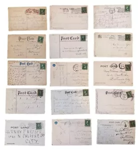 Colección de 15 postales antiguas de principios de 1900 con Maryland MD cancelar matasellos - Imagen 1 de 2