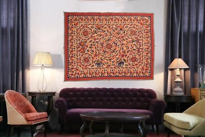 Wall Hanging Embroidered Indian Handmade Tapestry Cotton For Home Decor. - Image 1 of 4