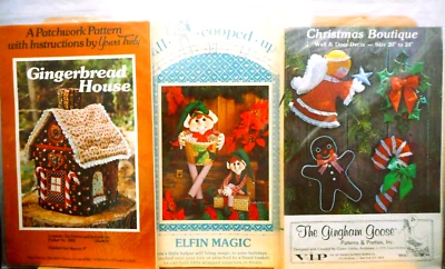 3 NEW Christmas Patterns-Gingerbread House-Wall & Door Decor -Elf w/ Basket-#48 - Image 1 of 2