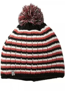 NEW $40 Spyder Men Bariloche Knit Beanie Slouch Stocking Red/Black ski Hat Pom - Picture 1 of 4