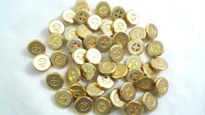 12 Two-Tone Metal X BUTTONS Shank End 3/4" Gold & Silver Tone Round - Picture 1 of 2