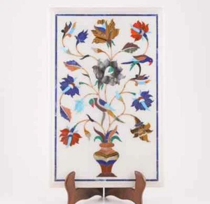 18''x12'' Marble center bird Table Top wall decor lapis inlay malachite room - Picture 1 of 4