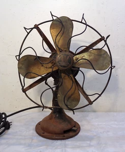 Antique Westinghouse 12" Brass 4 Blade Fan 3 Speed For Restoration Working - Picture 1 of 13