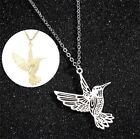 Gift Women Silver Stainless Steel Hummingbird Necklace Bird Pendant Men