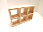 Dolls House 6 Cube Storage Unit Bare Wood Miniature 1:12 Scale Lounge Furniture