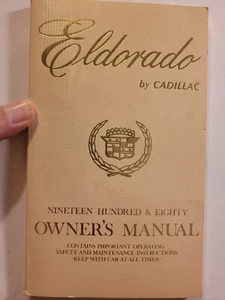 1980 CADILLAC ELDORADO OWNERS MANUAL - FREE SHIPPING - Picture 1 of 1