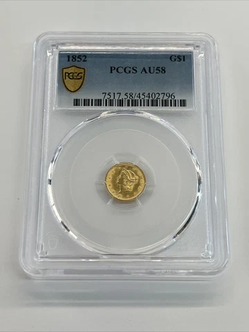1852 G$1 PCGS AU58 Cover
