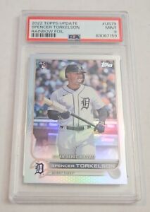 2022 Topps Update Spencer Torkelson Rainbow Foil Rookie Debut US79 PSA 9 Tigers*