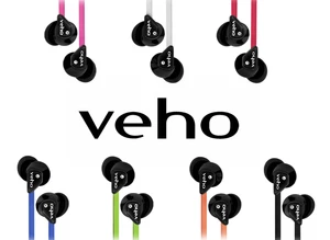 VEHO Z1 Noise Isolating In-Ear 3.5mm Stereo Earphones with Flat Anti Tangle Cord
