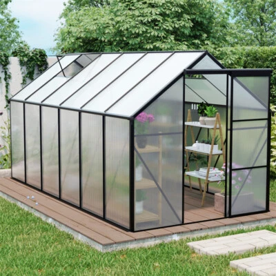 Polycarbonate Greenhouse Raised Base & Anchor Aluminum Frame Walk-in Greenhouses - Image 1 of 4