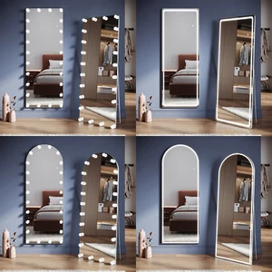 Bedroom Hollywood Full Length Cosmetic Mirror With Dimmable LED Lights 160x60cm - Picture 1 of 26
