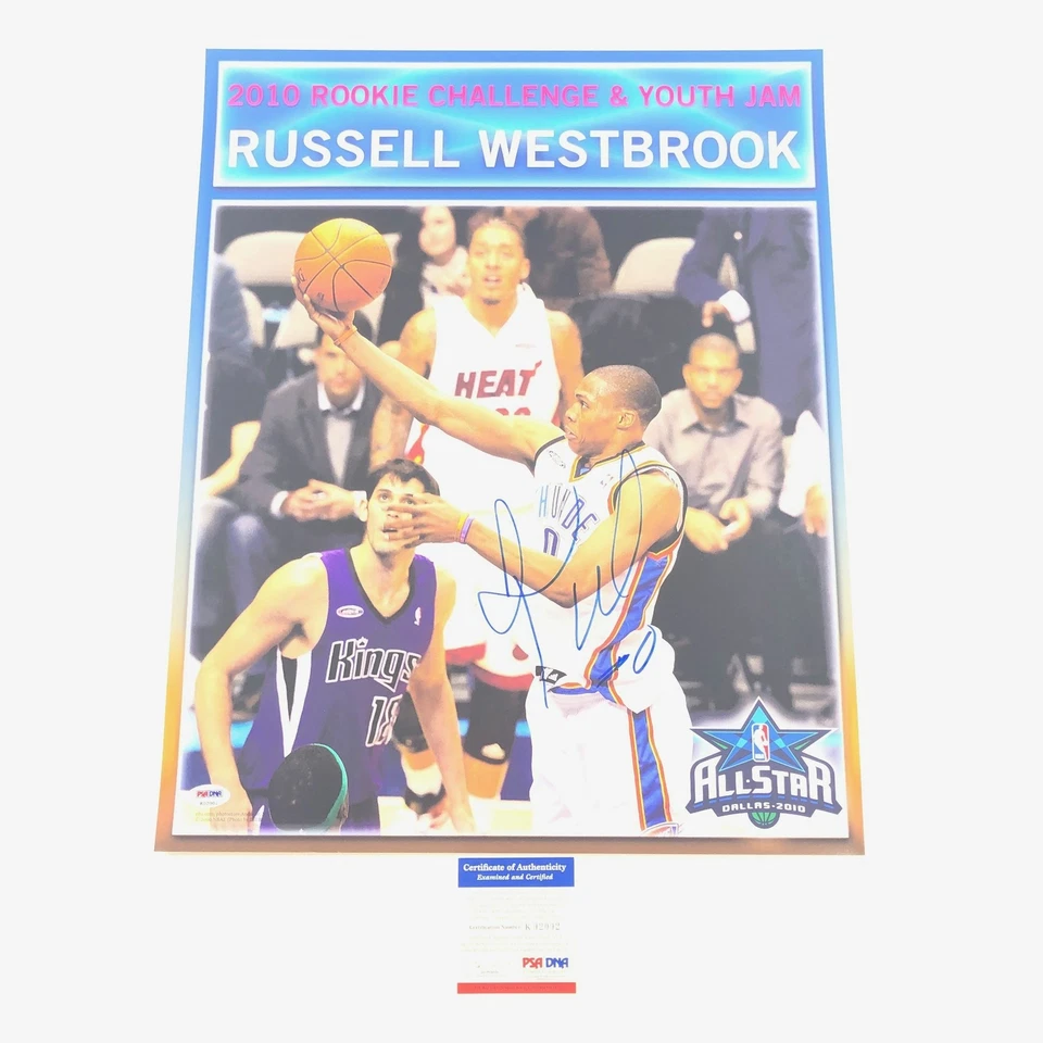Foto firmada por Russell Westbrook 16x20 PSA/DNA Oklahoma City Thunder autografiada Foto 1 de 3