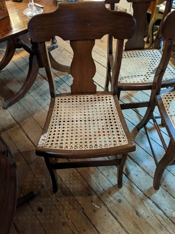 Set Of Two Marching Empire Newly Caned Chairs Cover