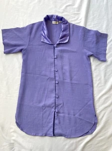 Vintage 90s Victoria's Secret Gold Label Night Shirt Nightie Purple Tunic Style - Picture 1 of 10