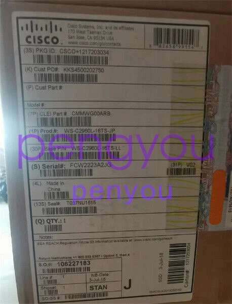 1PCS CISCO WS-C2960L-16TS-LL WS-C2960L-16TS-JP Brand new Fedex or DHL - Image 1 of 1