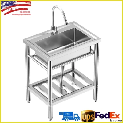 Fregadero de acero inoxidable comercial para restaurante fregadero de lavandería fregadero de cocina Foto 1 de 4