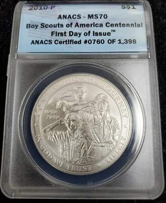 2010-P Boy Scouts Of America-1ST Day Of Issue Label- ANACS MS70-#0760 of 1398 - Image 1 of 4