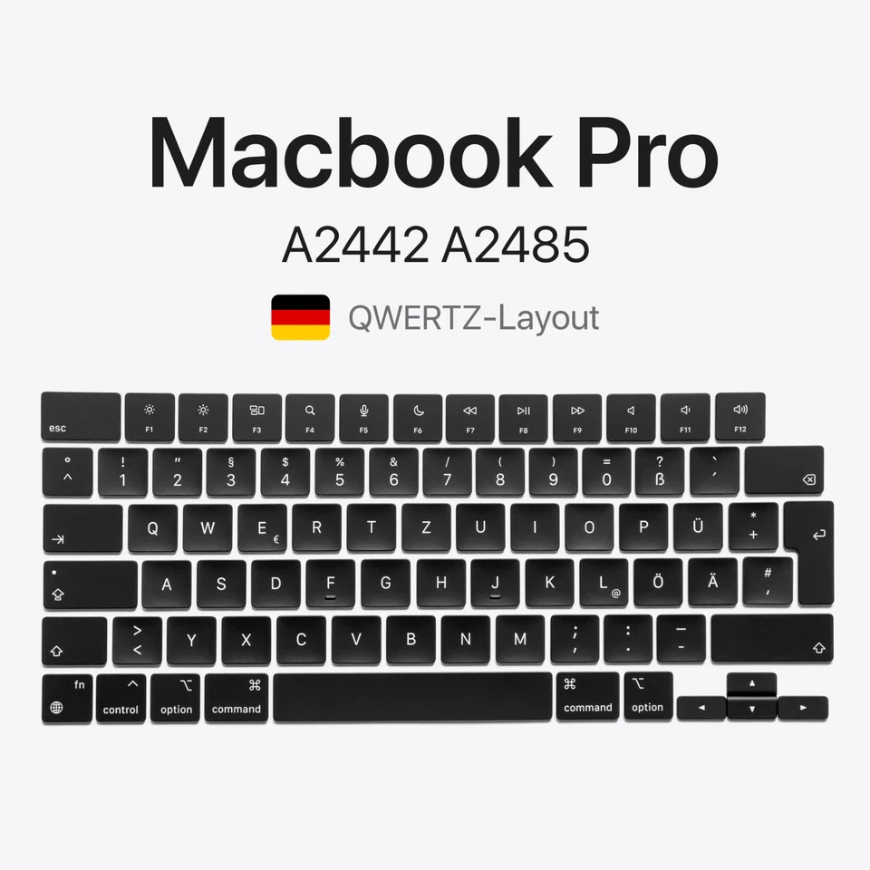 Taste & Scharnier MacBook Pro 2021 M1 Pro Max A2442 A2485 DE-Layout QWERTZ - Bild 1 von 1