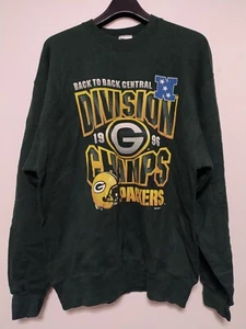 Green Bay Packers Sweatshirt Mens XL Green Pro Player Vintage 1996 NFL NFC - Picture 1 of 14