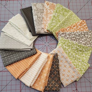 Quilting Cotton Fabric #1, Pumpkin Blossoms, 18 End of Bolt Remnant , 8 yd. #1 - Picture 1 of 17